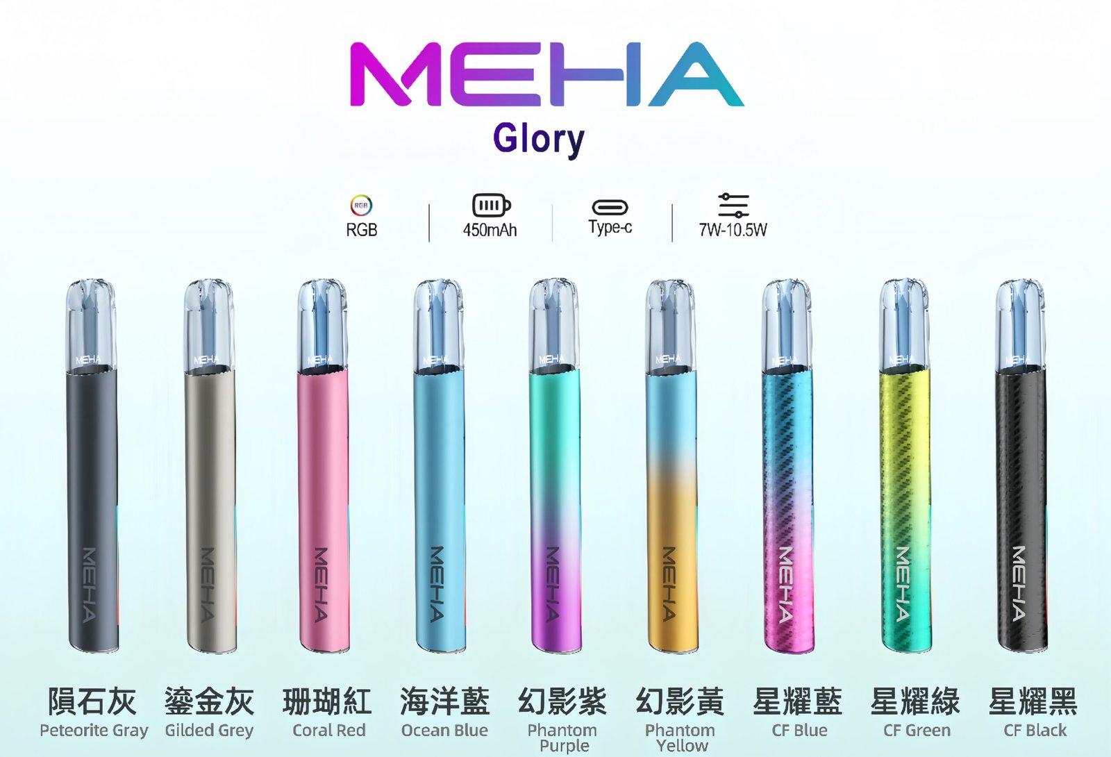 魅嗨MEHA一代主機 升級版星耀款可變檔通用霧化桿|三檔切換